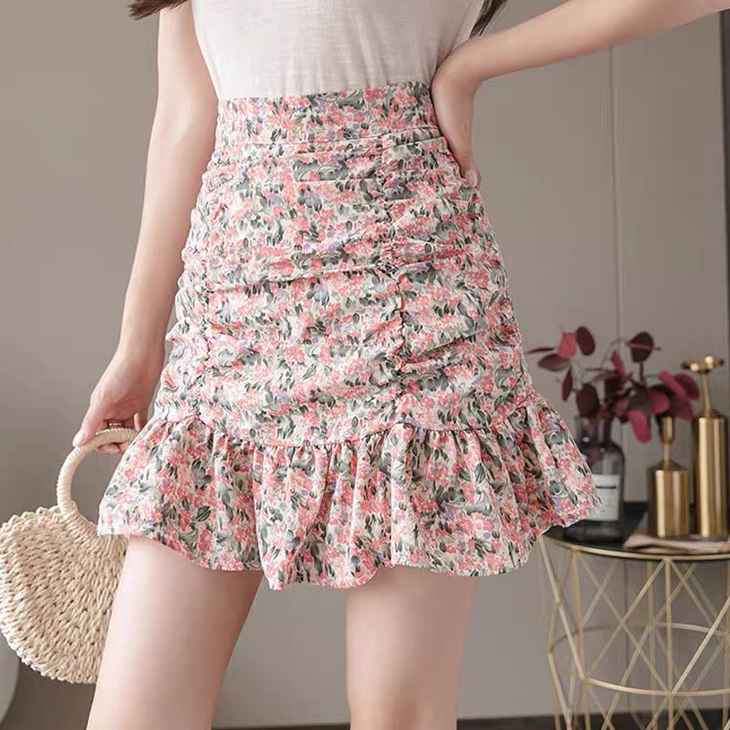 [HCM]Chân váy hoa nhí chân váy nhúm CV176