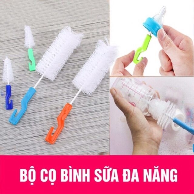 Bộ cọ rửa bình sữa và núm ti 2 chị tiết