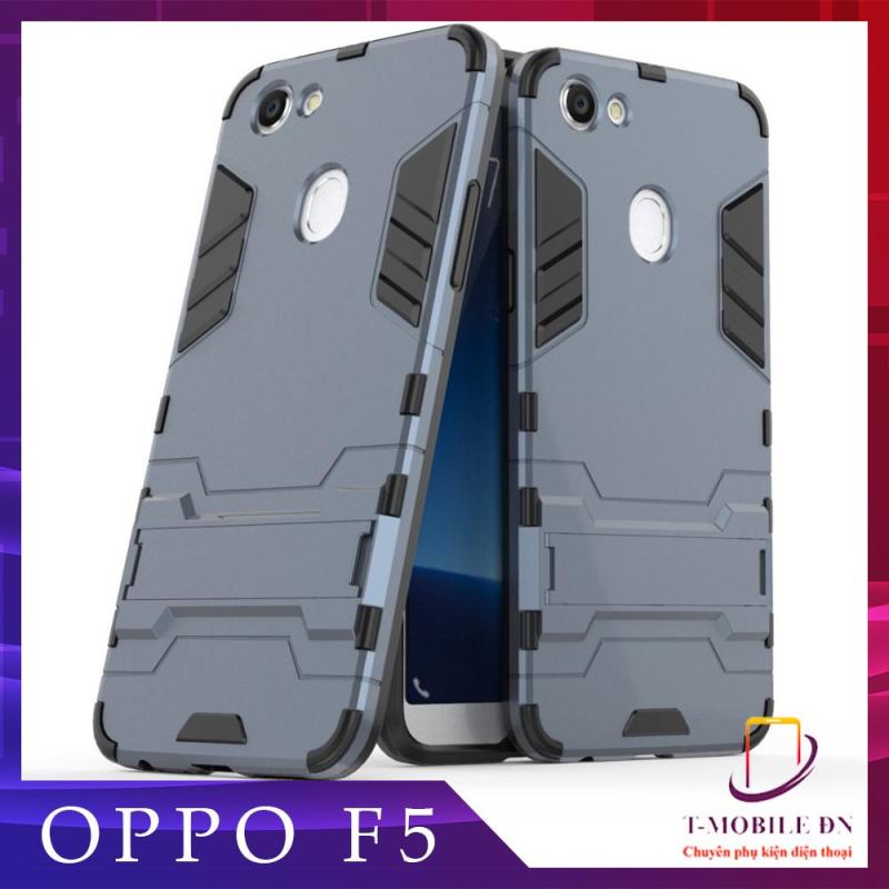 Ốp lưng Oppo F5 chống sốc iron man bảo vệ viền và camera kèm chống xem video tiện lợi