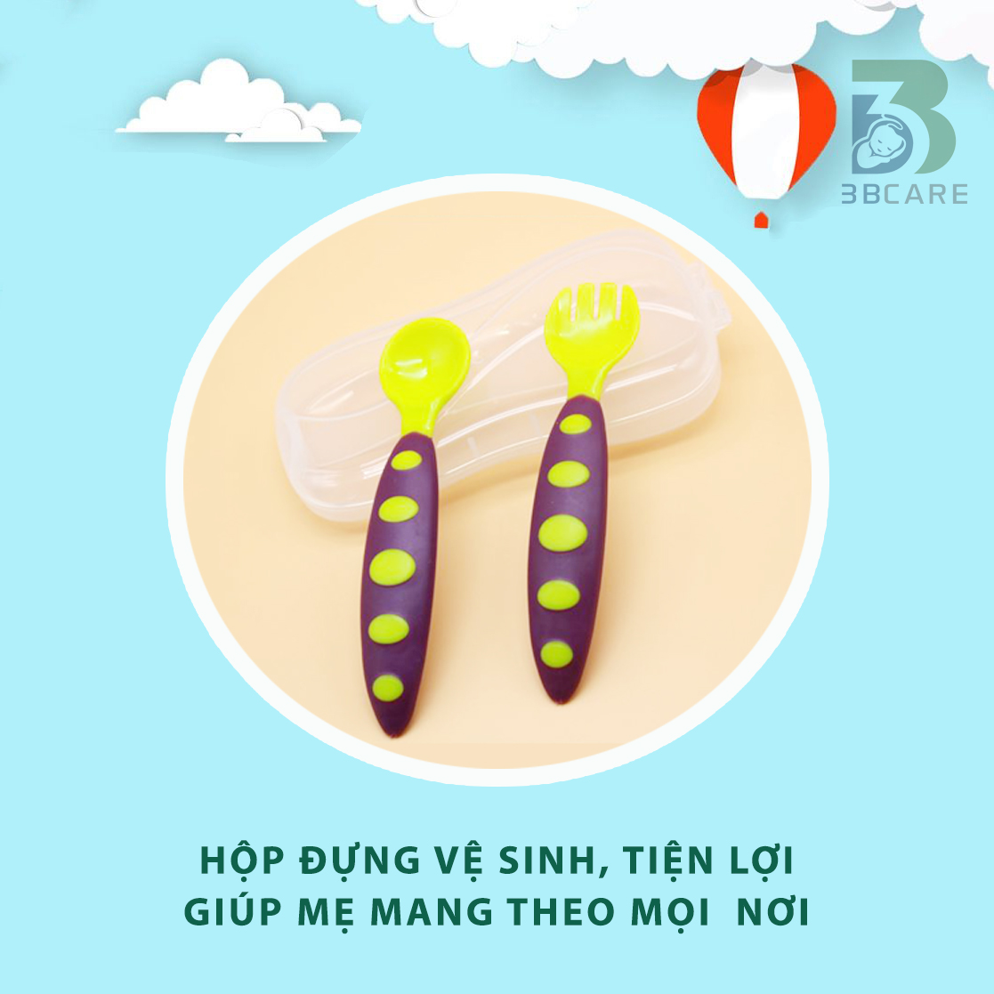 Bộ thìa dĩa tập ăn dặm Kichi cho bé