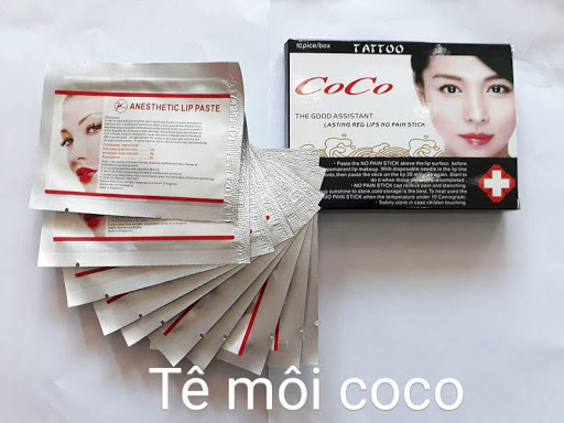 [HCM](10 miếng) Tê dán Môi Coco phun xăm của Singapore
