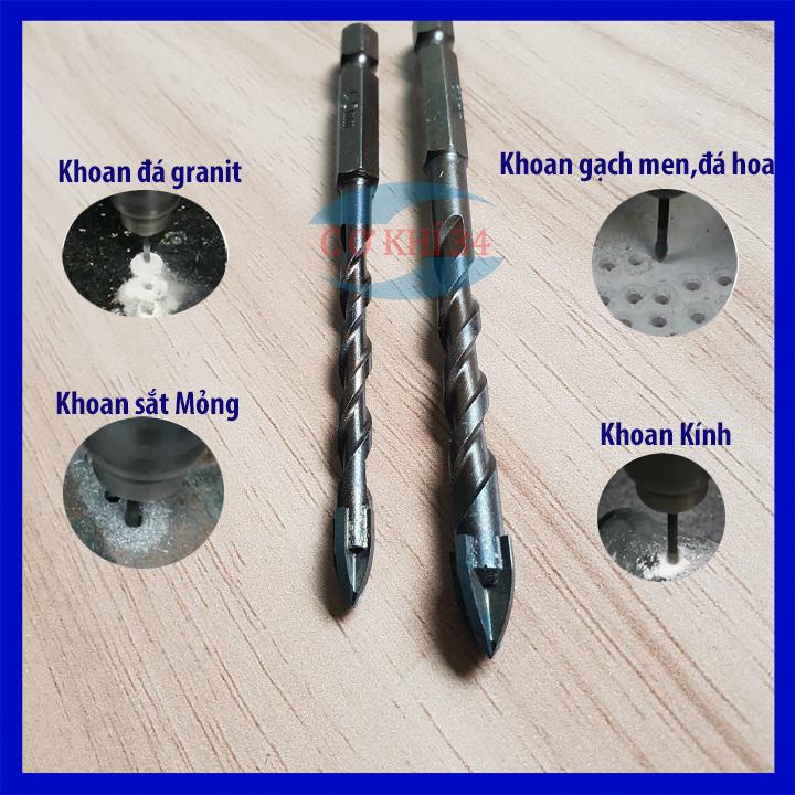 Mũi khoan gạch men, kính thủy tinh, đá granit... phi 6 và 8