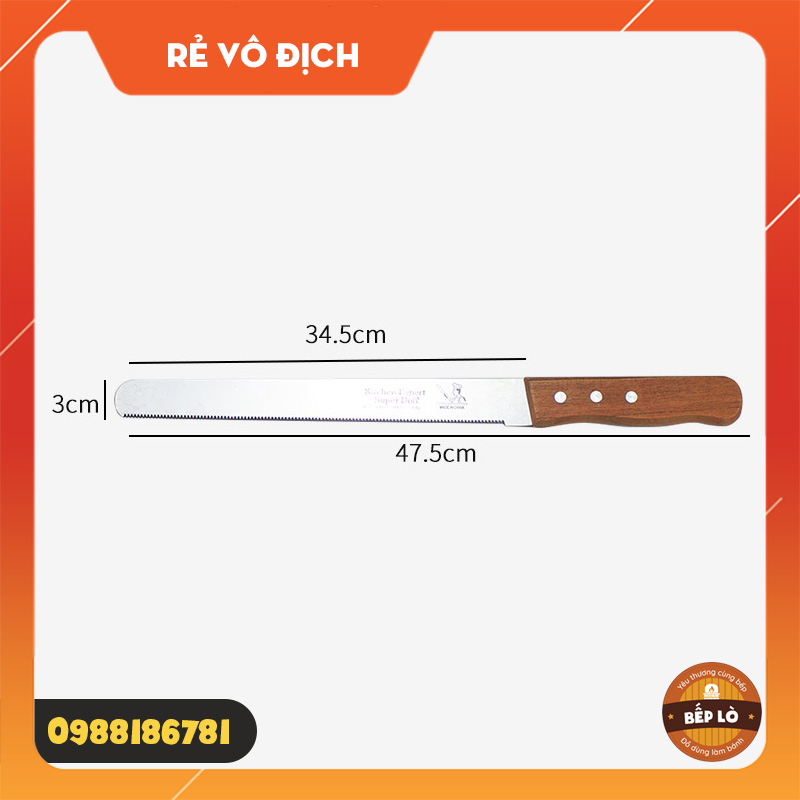 Dụng cụ làm bánh - Dụng cụ cắt bánh bằng thép không gỉ 10 inch 12 inch 14 inch lưỡi phẳng - răng nhỏ - răng lớn