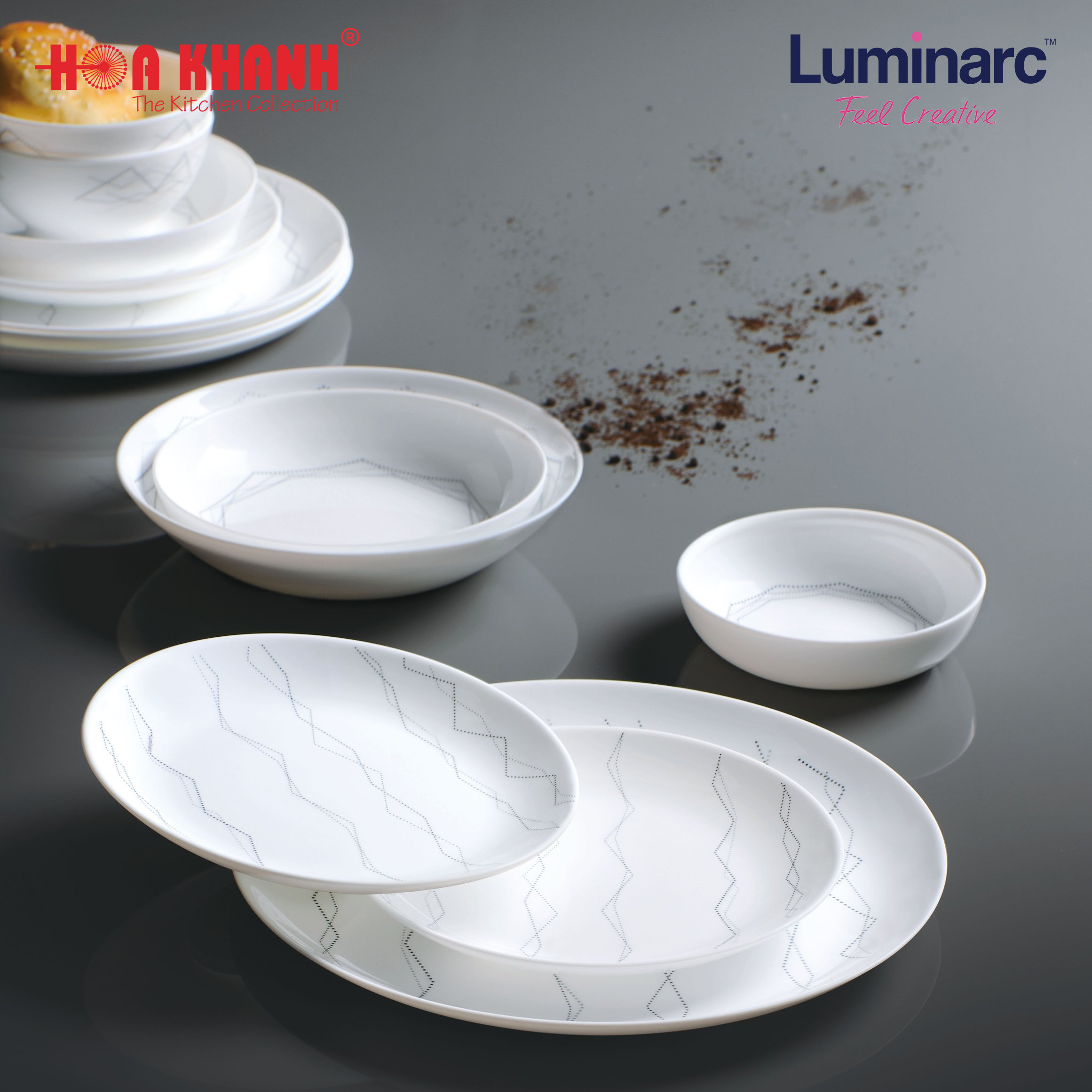 Luminarc Marble 11.5cm Chén Thủy Tinh - P3753 - 6 cái