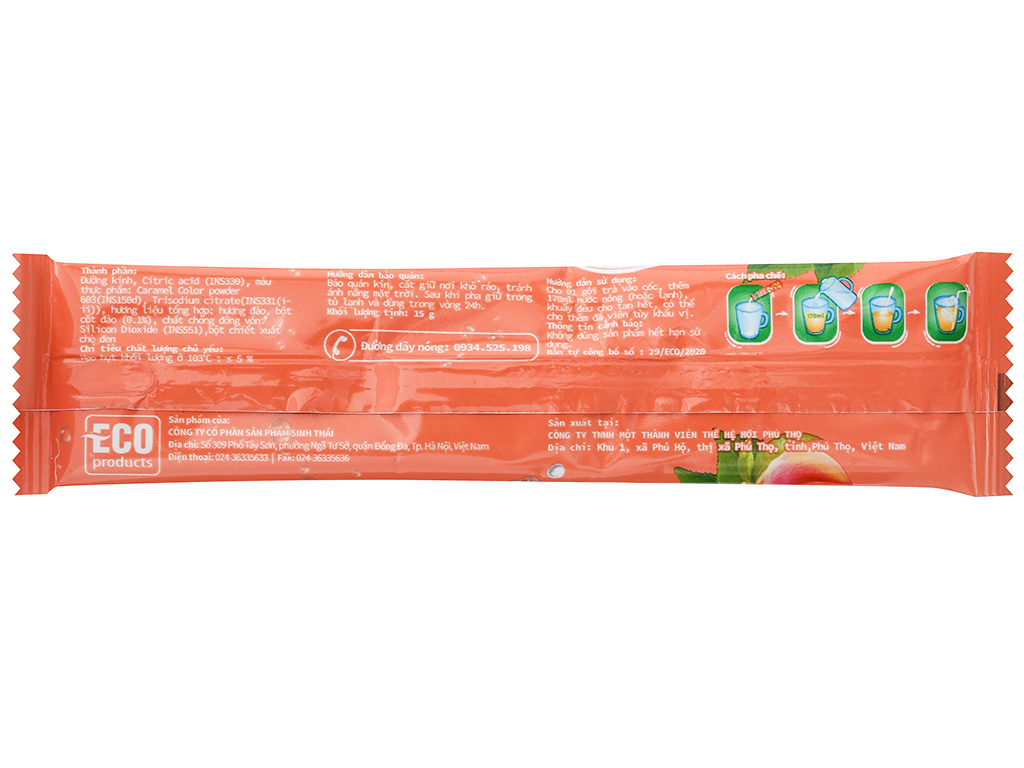 Trà hòa tan Cozy ICETEA ĐÀO (Hộp 240gr/16 gói*15gr)