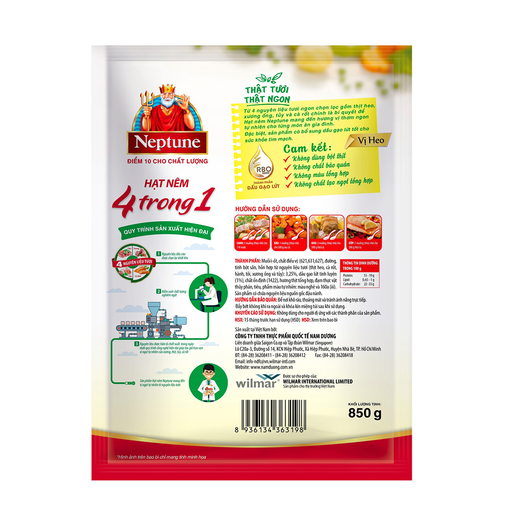 Hạt nêm vị heo Neptune 850 g