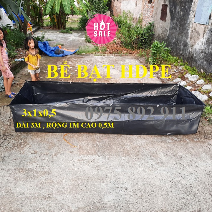 Bể bạt nuôi ốc ếch cá loại HDPE MÀU ĐEN