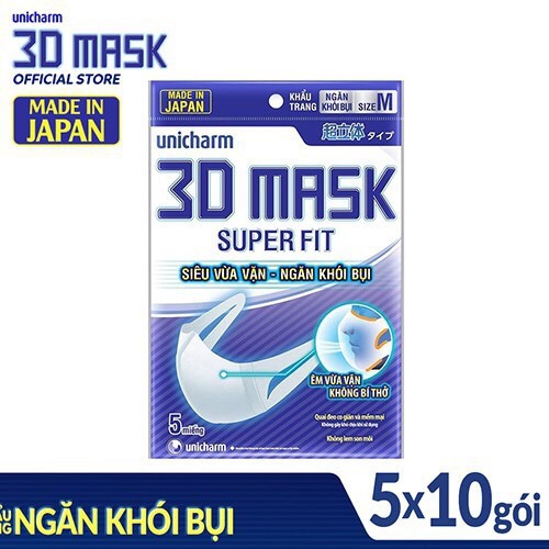 Combo 50 cái khẩu trang Super fit Nhật Bản