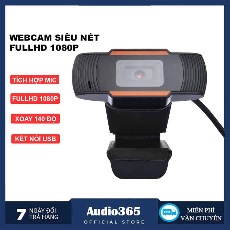 Webcam Máy tính có Mic cho Laptop PC 1080p Full HD hỗ trợ học Online, Livestream, gọi video
