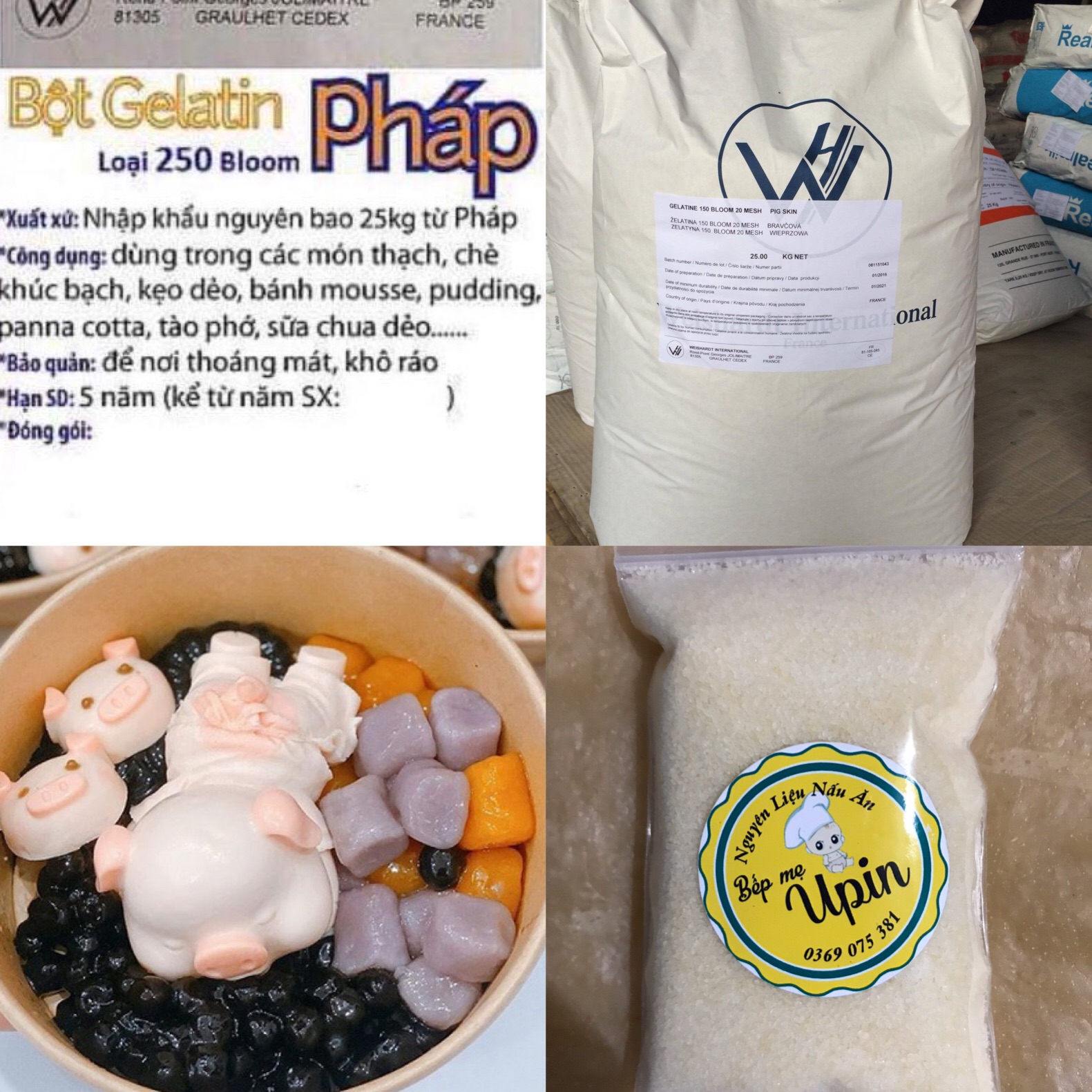 Bột galetin Pháp 250 bloom