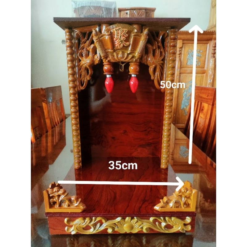 Bàn thờ thần tài thổ địa MDF 2 mẫu 35cm (có hộc kéo )