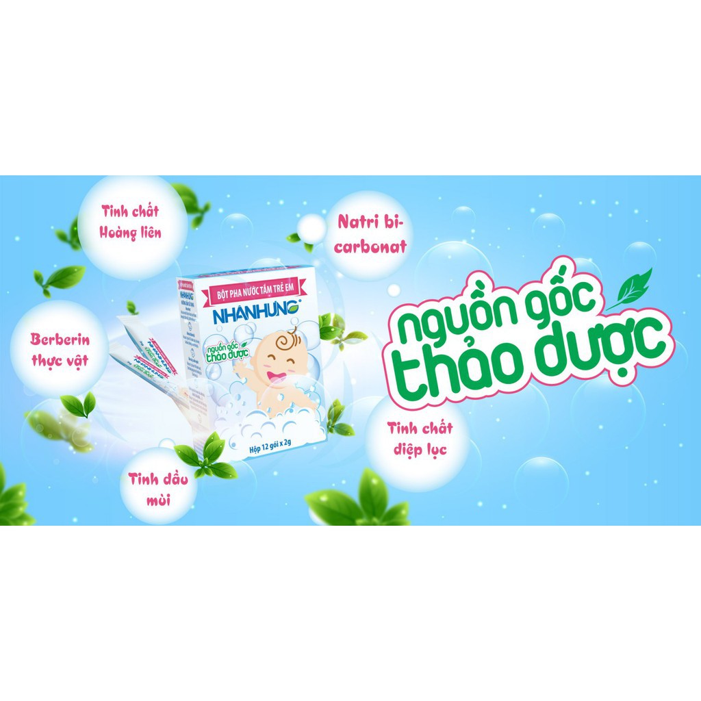 [GIÁ GỐC] Bột pha nước tắm trẻ em Nhân Hưng (Lẻ 10 gói và 30 gói)