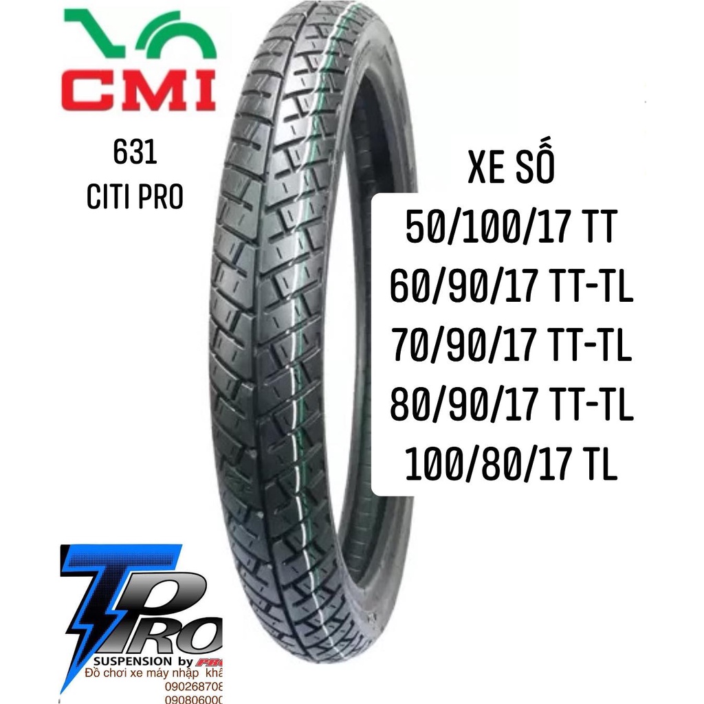 VỎ LỐP CTH_631 citipro 50 100 - 60 90 -70 90  có dùng ruột - XE