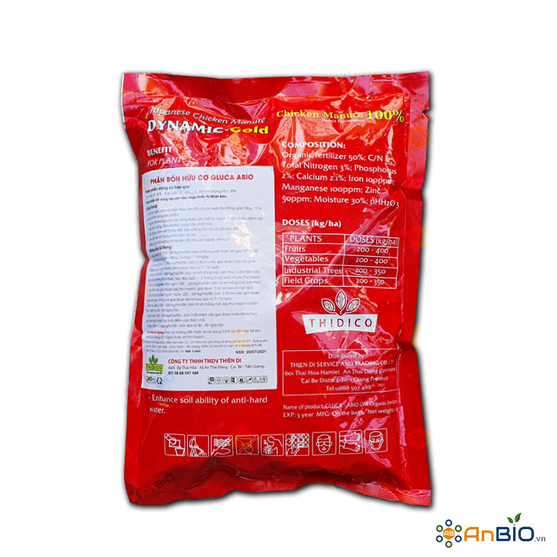 Phân Gà Hữu Cơ Nhật Bản DYNAMIC-GOLD (Gluca Abio) | Gói 1Kg