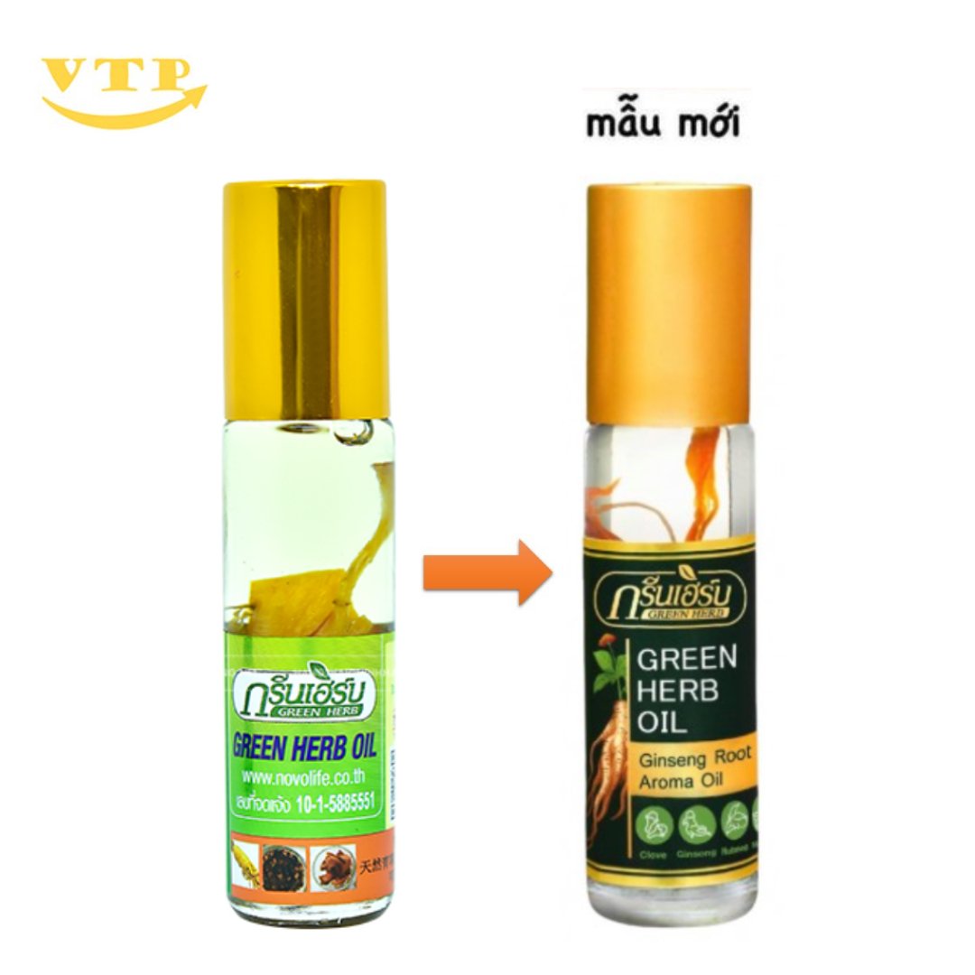 Combo 3 Chai Dầu Nhân Sâm Ginseng Green Herb Oil Thái Lan 8ml