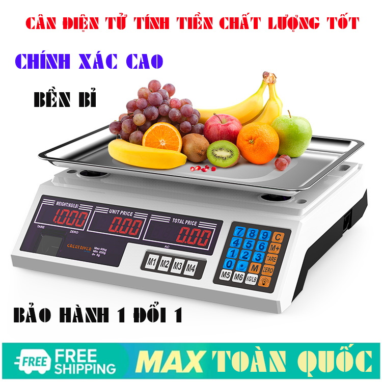 Cân điện tử kaw tính tiền 40 kg -2 g lưu được 7 mức giá tiền sản phẩm ,cân nhà bếp mini ,bán cân điện tử nhà bếp, cân điện tử cao cấp, kiểu dáng đẹp nhỏ gọn. tại bluechic dn