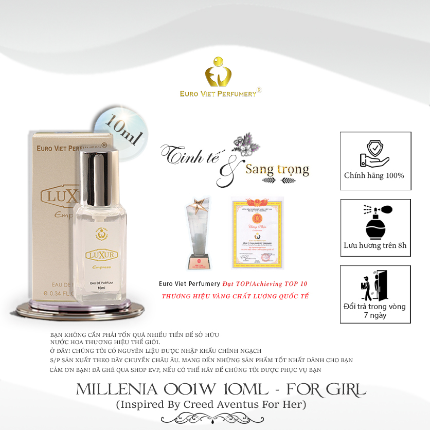 Nước Hoa Nữ Cao Cấp LUXUR EMPRESS Euro Viet Perfumery 10-60ml
