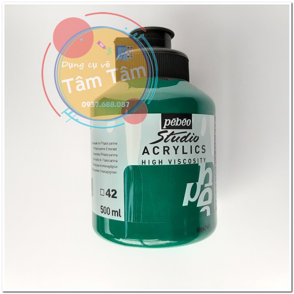 -Màu acrylic Pebeo 500ml, studio acrylics Pebeo 500ml