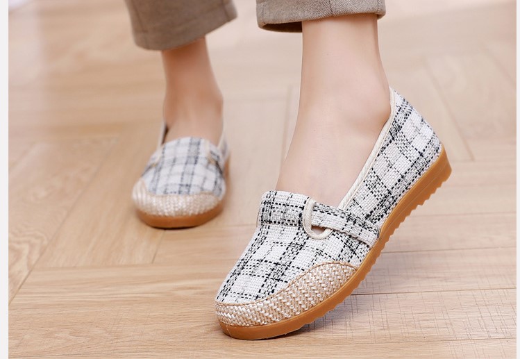 Giày lười nữ giày lười vải đế cao su mềm