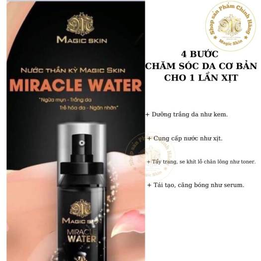 Nước Xịt Khoang Thần Kỳ Trắng Da Magic Skin Miracle Water Tẩy Trang Cung Cấp Nước Se Khit Lỗ Chan Long Tai Tạo Da Căng Bong Nước Hoa Hồng