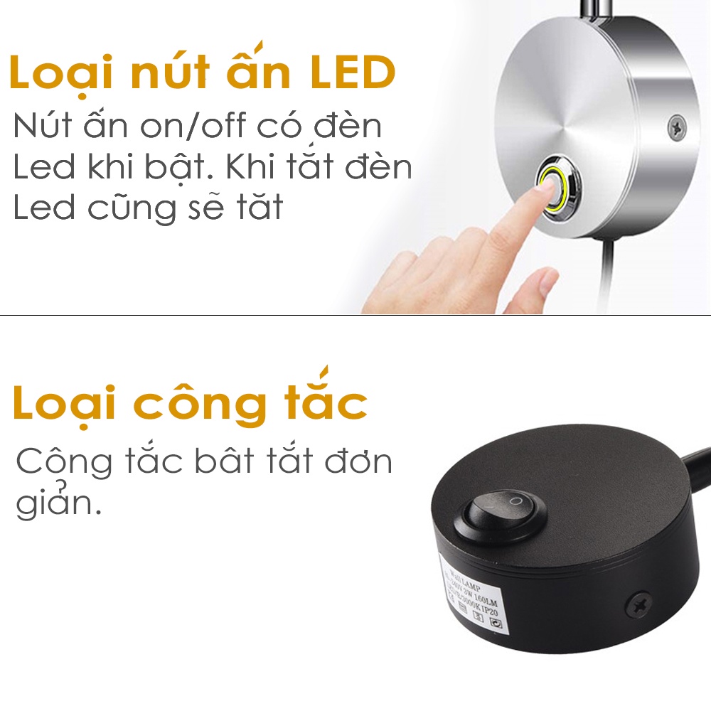 Đèn đọc sách gắn tường có công tấc
