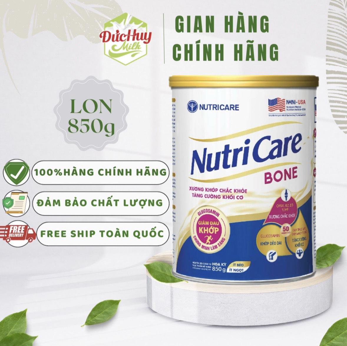 Sữa bột Nutricare Gold/Bone/Glucare cho người già 900g