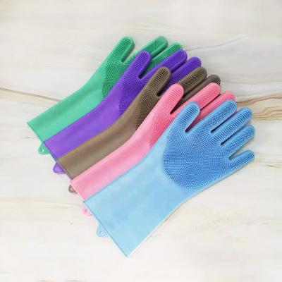Găng tay silicon rửa bát tạo bọt (1 đôi) hap2398