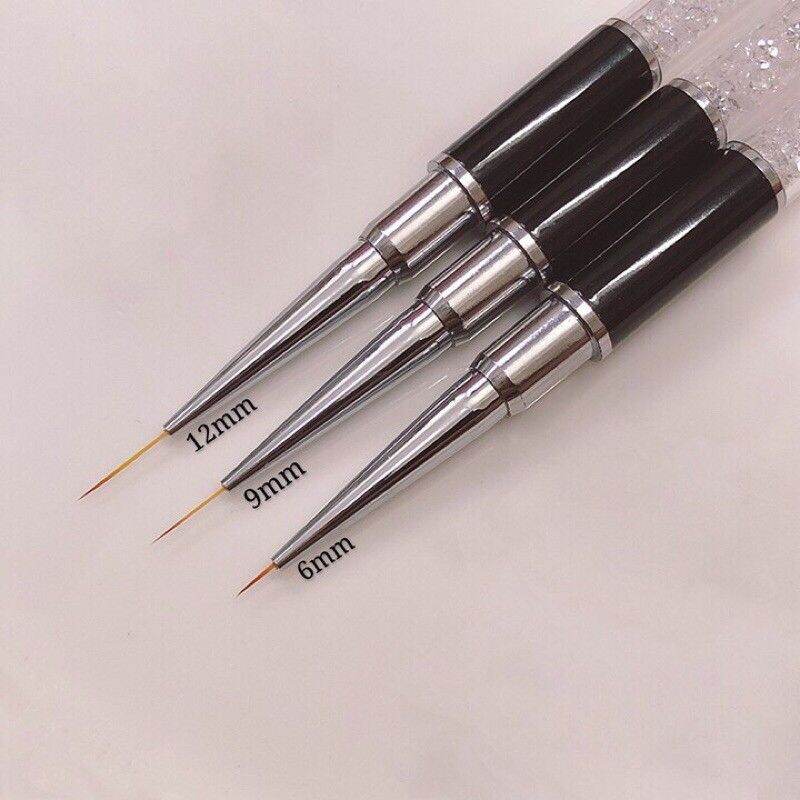 Cọ nét cán đá 3 size 6mm 9mm 12mm- CHEAP NAIL