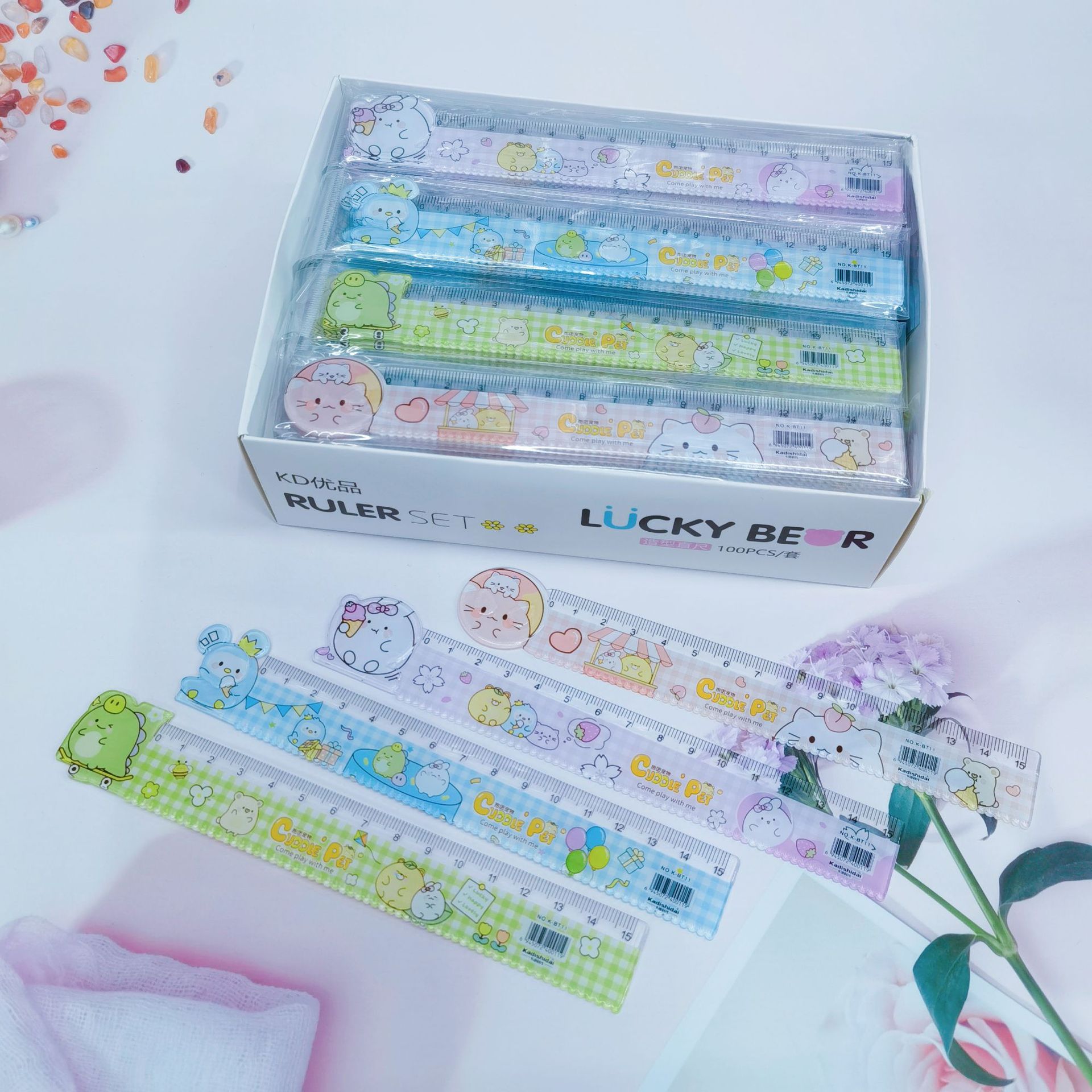 Thước kẻ 15cm nhựa cứng nhiều mẫu dễ thương cute TY0278