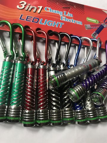 Móc khóa đèn pin 3in1 siêu sáng(đèn pin 2 chế độ,laser)