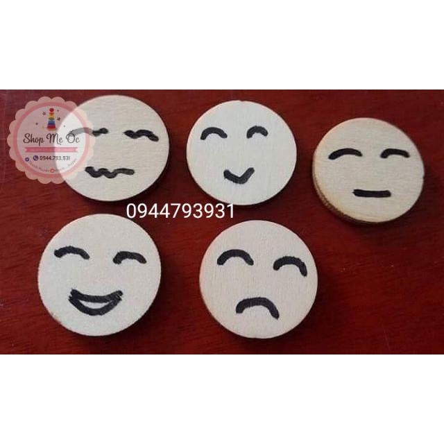 100 miếng gỗ tròn_ Size 1,2,3,4,5cm
