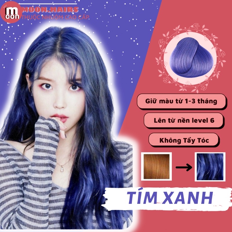 Thuốc nhuộm tóc tím xanh | lavender | tặng bao tay nhuộm, mũ trùm tóc