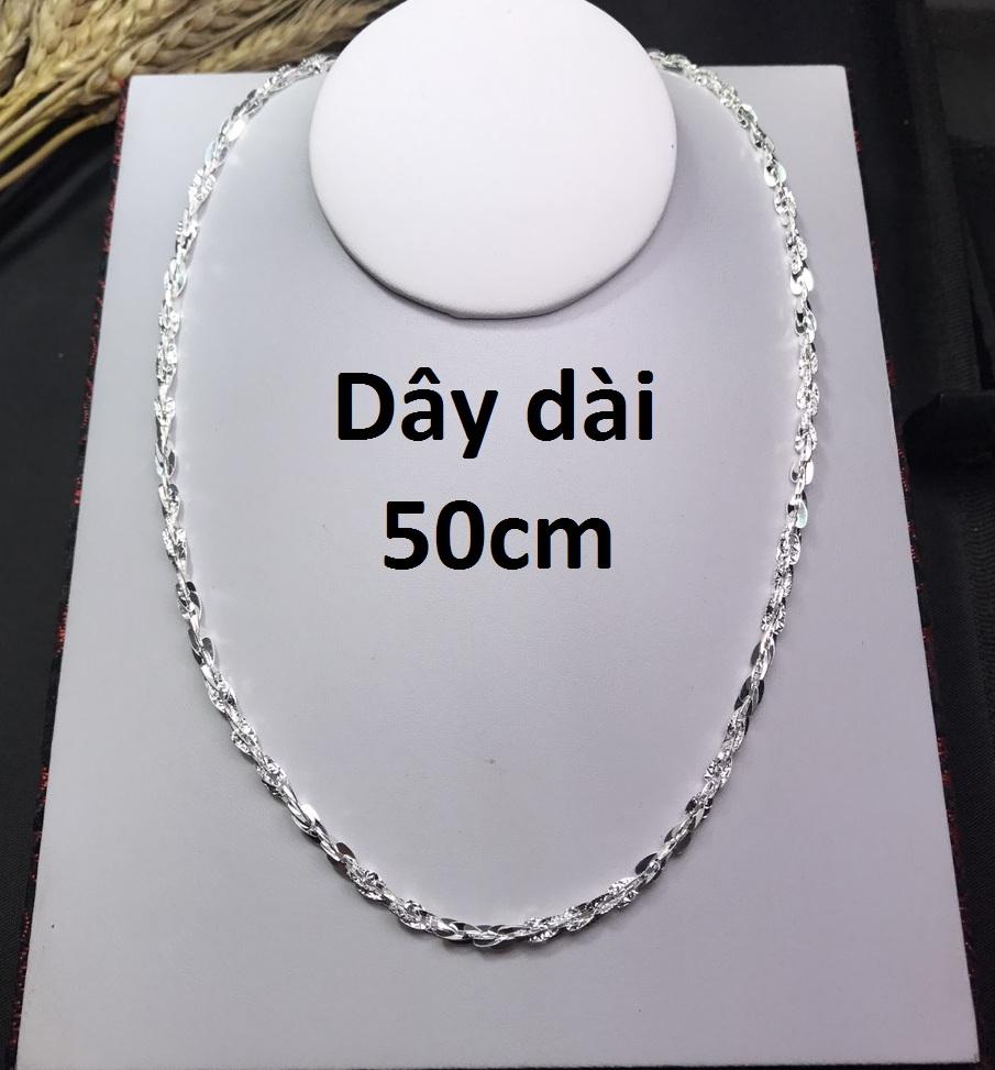 Dây chuyền bạc cao cấp cho nữ dài 50cm dày 3mm