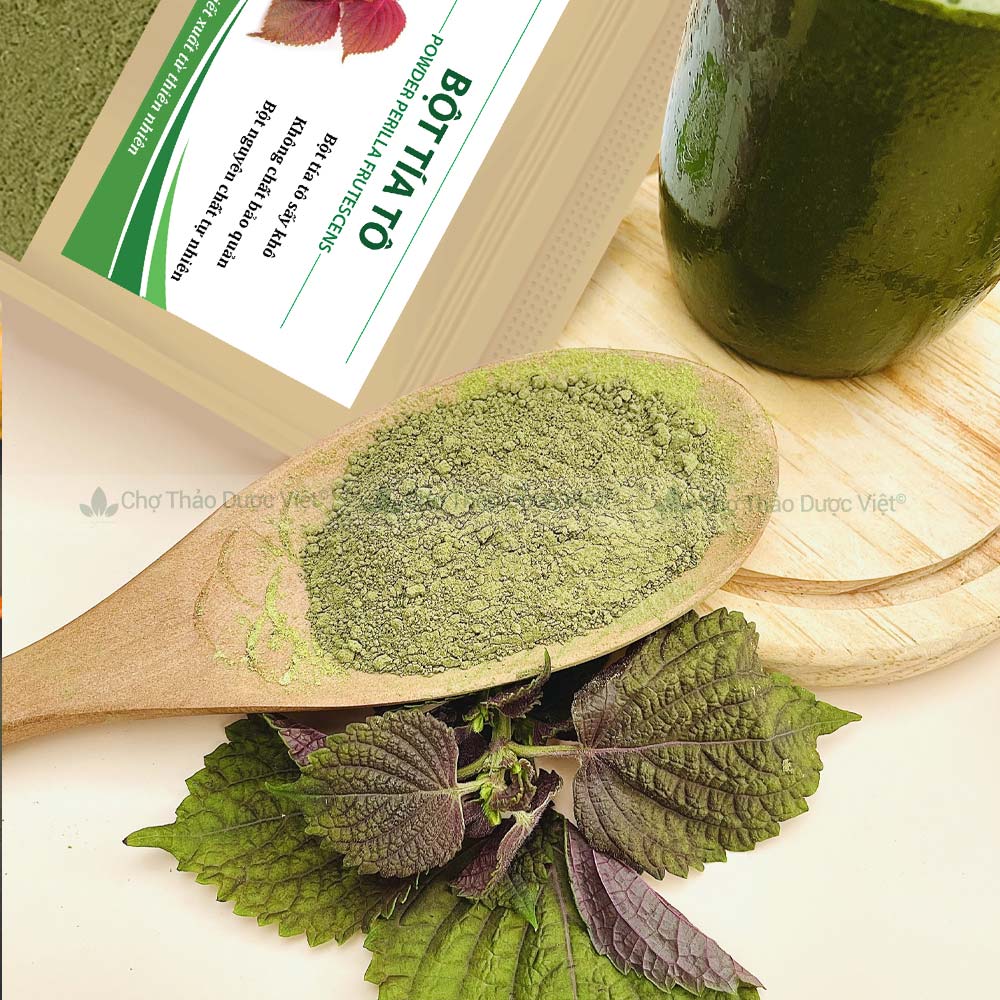 Bột tía tô 500g, nguyên chất, đắp mặt sáng da, giảm mụn, mờ thâm nám, tốt cho người bị gout