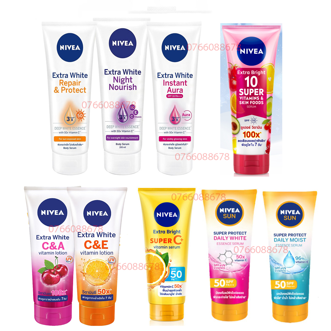 Serum Dưỡng Thể Trắng Da  Nivea 180ml