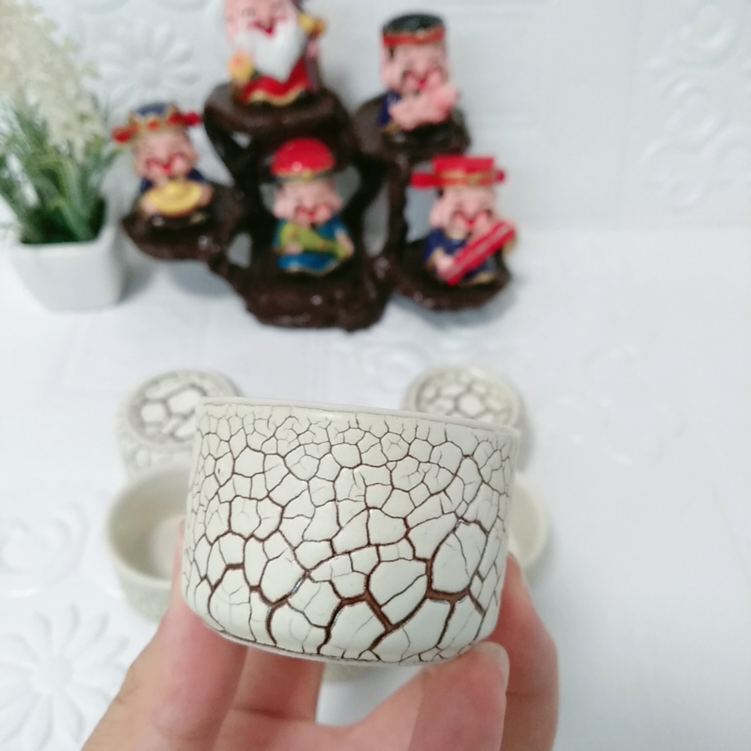 BỘ ẤM CHÉN TRÀ BÁT TRÀNG MEN RẠN RV1