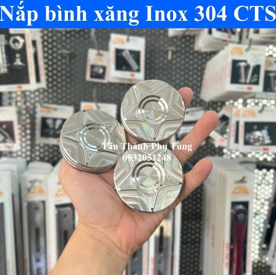 Nắp bình xăng Inox 304 CTS - Mẫu ngôi sao đồchơixe