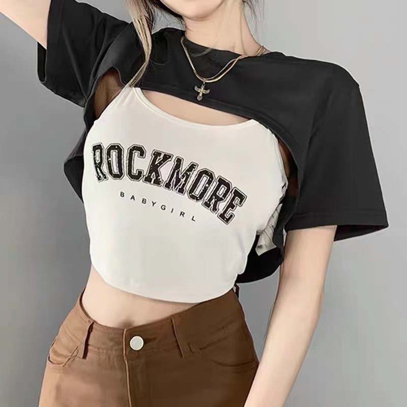 Áo croptop nữ 🌸 set croptop 2 món áo nữ siêu hot rockmore