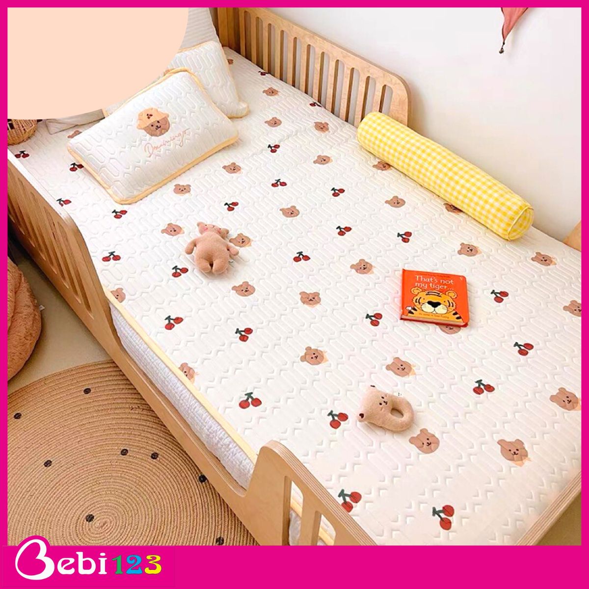 Chiếu Lụa Điều Hoà Kèm Gối Cho Bé 60x120cm