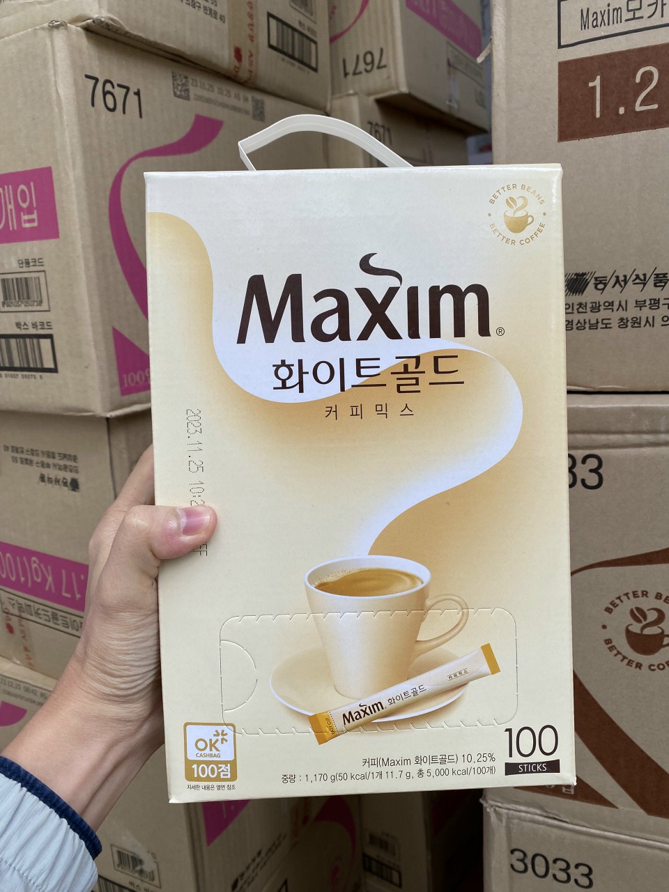 [Maxim Mocha và Maxim white ]Cà Phê Maxim Hàn Quốc Hộp 100 gói
