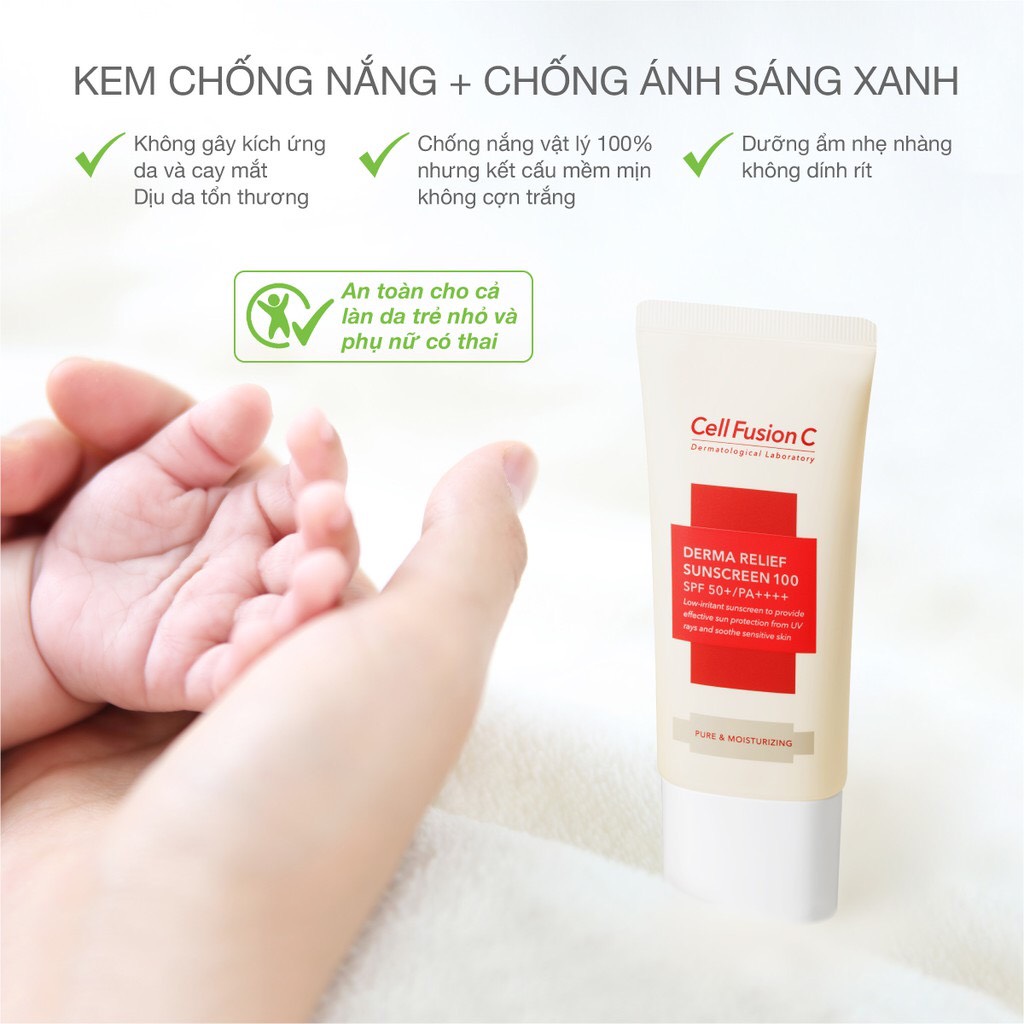 Kem Chống Nắng Cho Da Nhạy Cảm Cell Fusion C Derma Relief Sunscreen SPF50+/PA++++