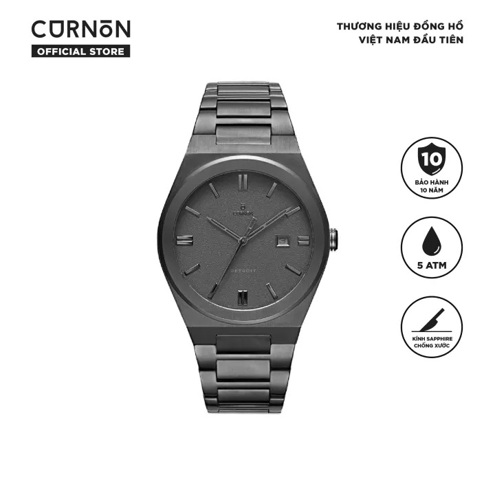 Đồng hồ nam Curnon Detroit M-1 dây thép cao cấp - Thiết kế thể thao