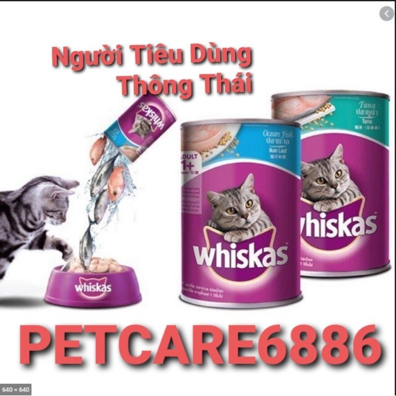 Pate mèo lon whiskas 400g thức ăn dinh dưỡng cho mèo