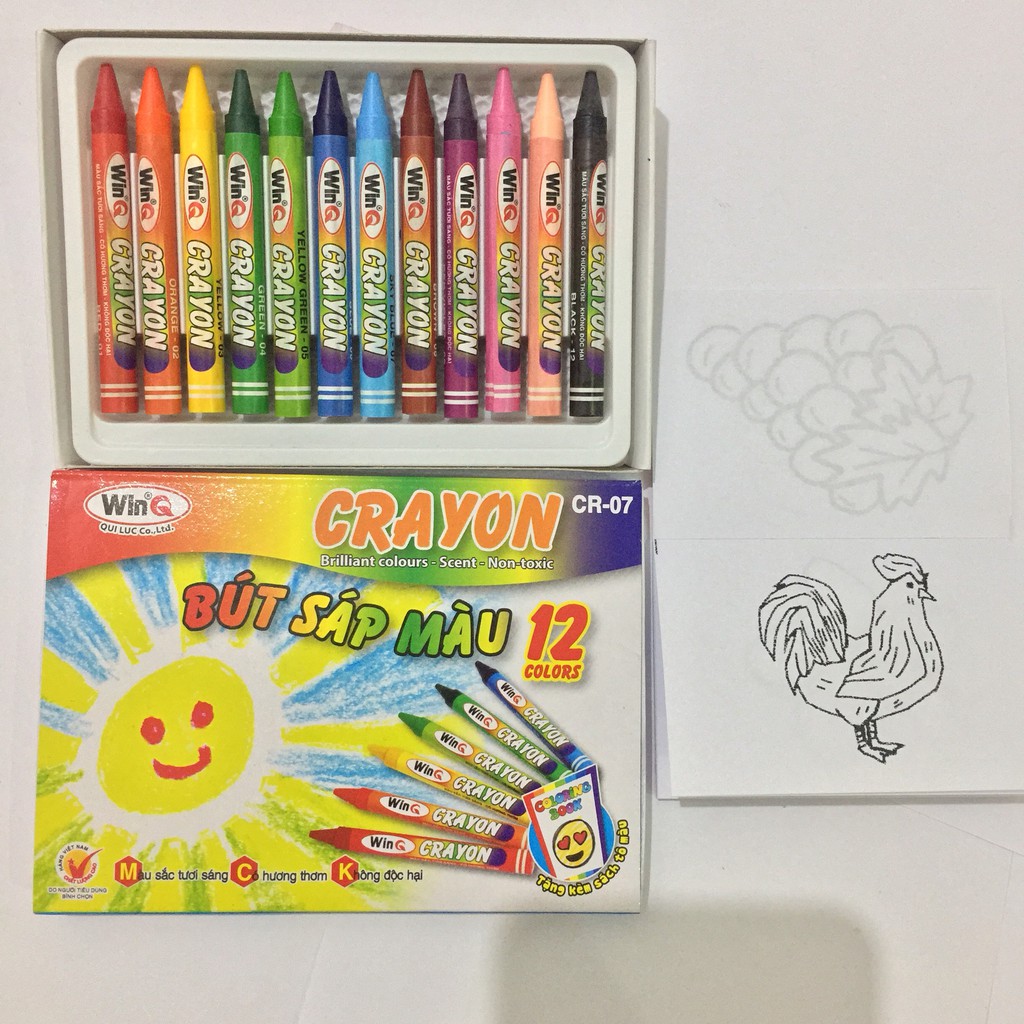[HCM]Bút màu sáp WinQ 12 màu