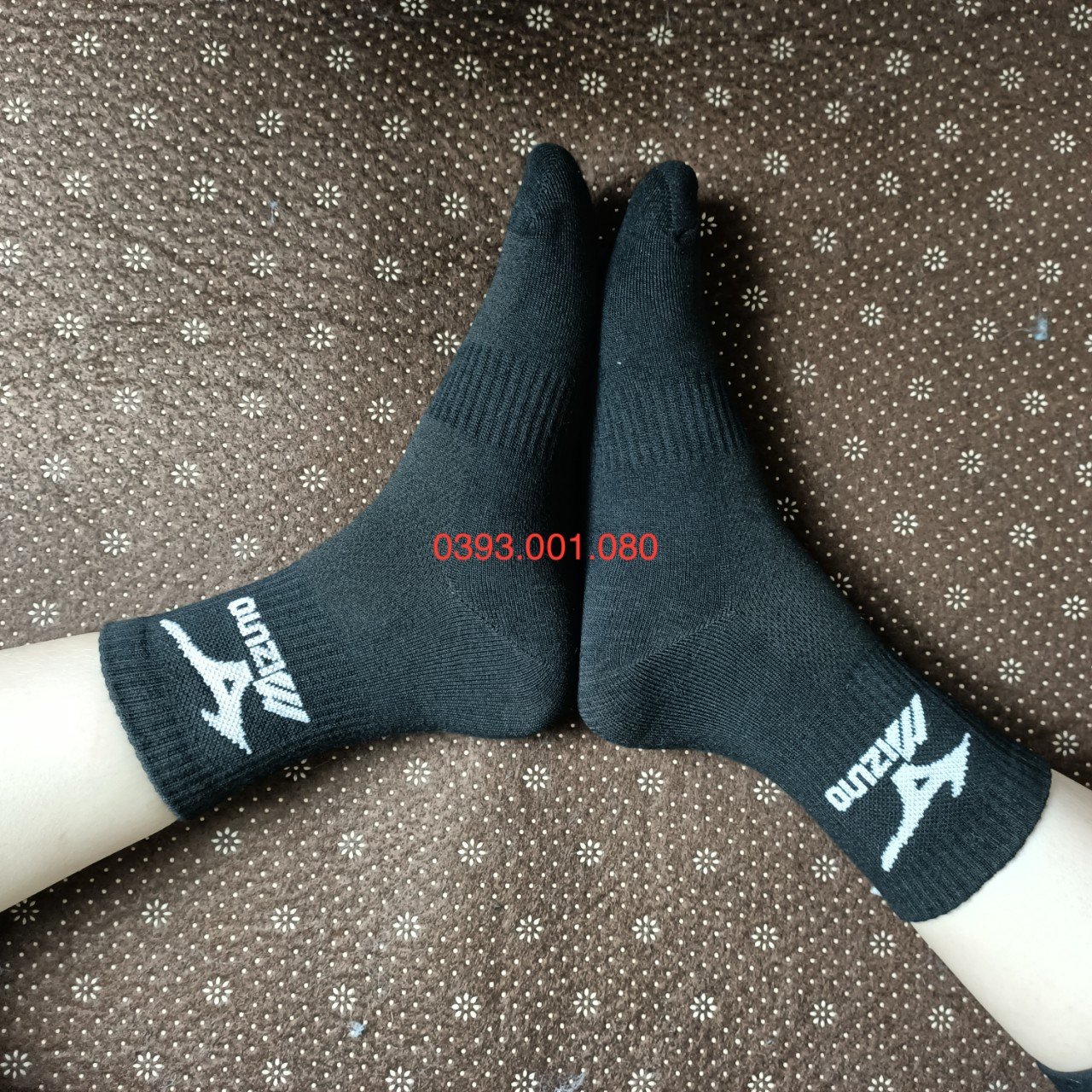 Tất dệt kim MI.DU NÔ Đen Cổ Lửng