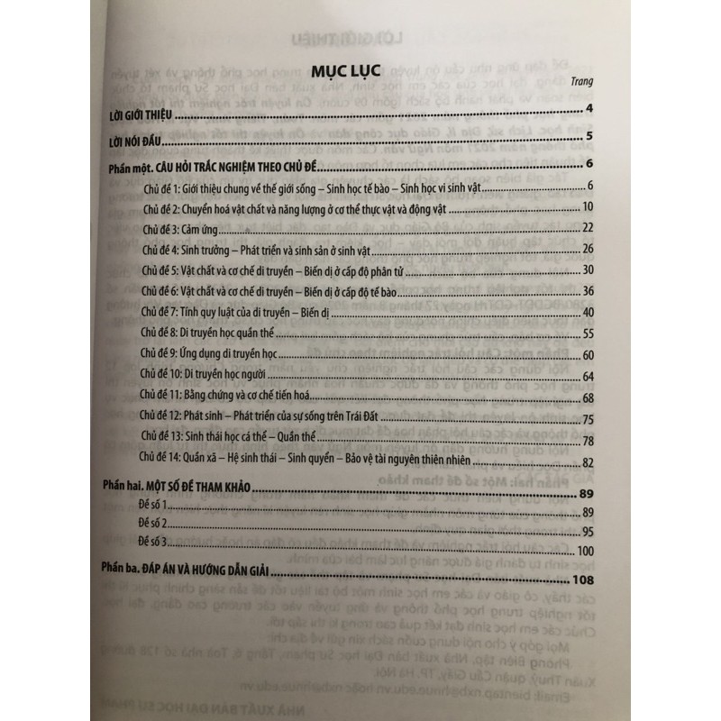 Sách - Ôn Luyện Trắc Nghiệm Thi Tốt Nghiệp THPT Năm 2021 Môn Sinh Học