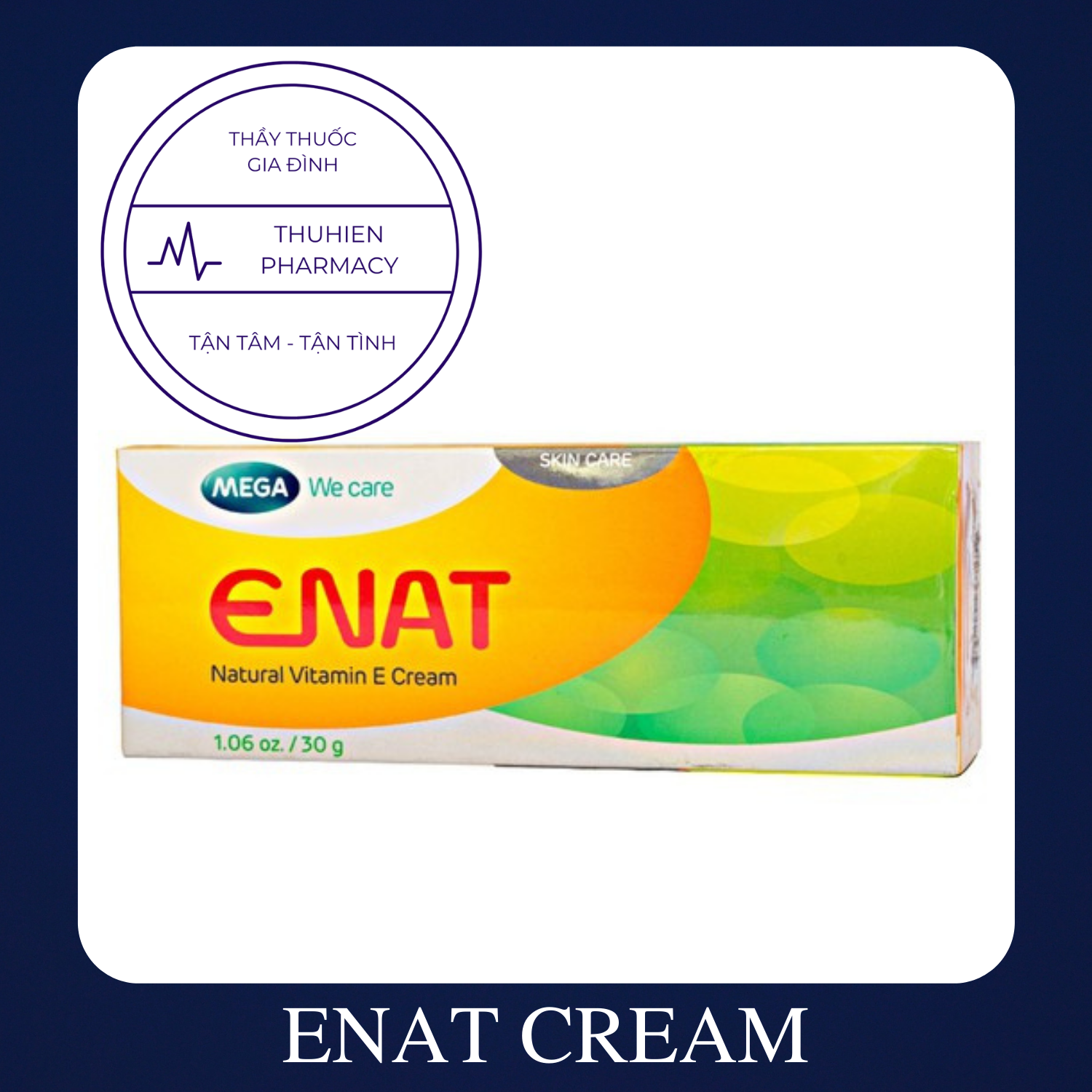 Enat Natural Vitamin E Cream Kem Dưỡng Ẩm, Mịn Da, Mờ Vết Nhăn, Vết Rạn Cho Mẹ Sau Sinh (Tuýp