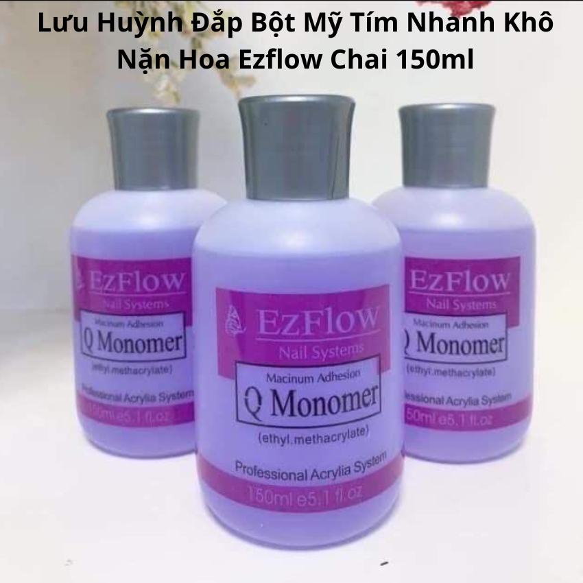 Lưu huỳnh đắp bột mỹ tím nhanh khô nặn hoa ezflow chai 150ml - dụng cụ làm móng