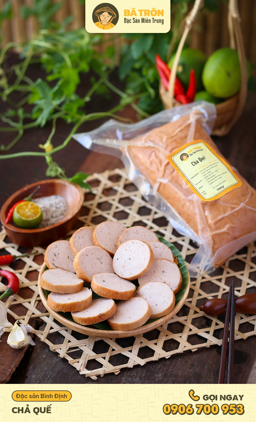 [Hàng Tuyển]_Chả Lụa Quế Bình Định - Cây 500gr
