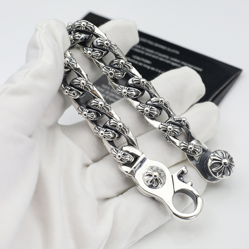 Lắc Chrome Heart Floral bạc fullbox - Phụ Kiện Chrome Heart